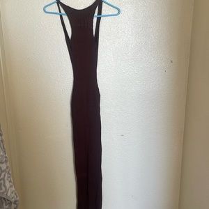 PRETTY LITTLE THING brown open back maxi dress